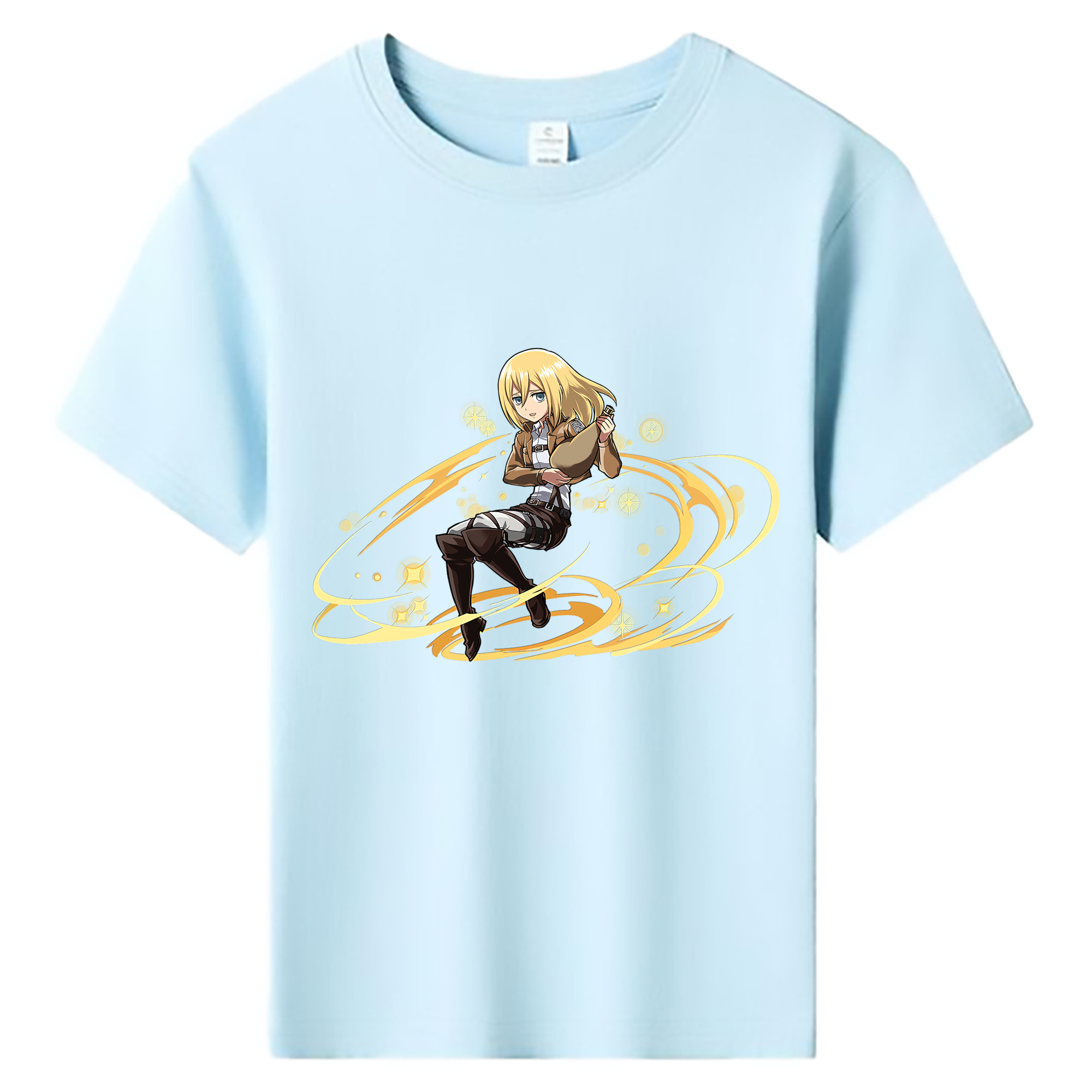 （画像用） 進撃の巨人 クリスタ·レンズ Attack on Titan Christa Lenz 綿100％キッズTシャツ（フロントプリント）